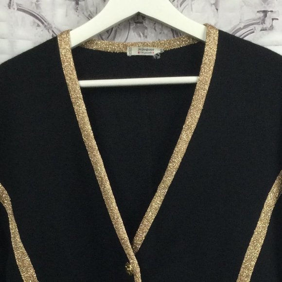 Vintage Yves Saint Laurent Black Cardigan Blazer - Picture 6 of 10